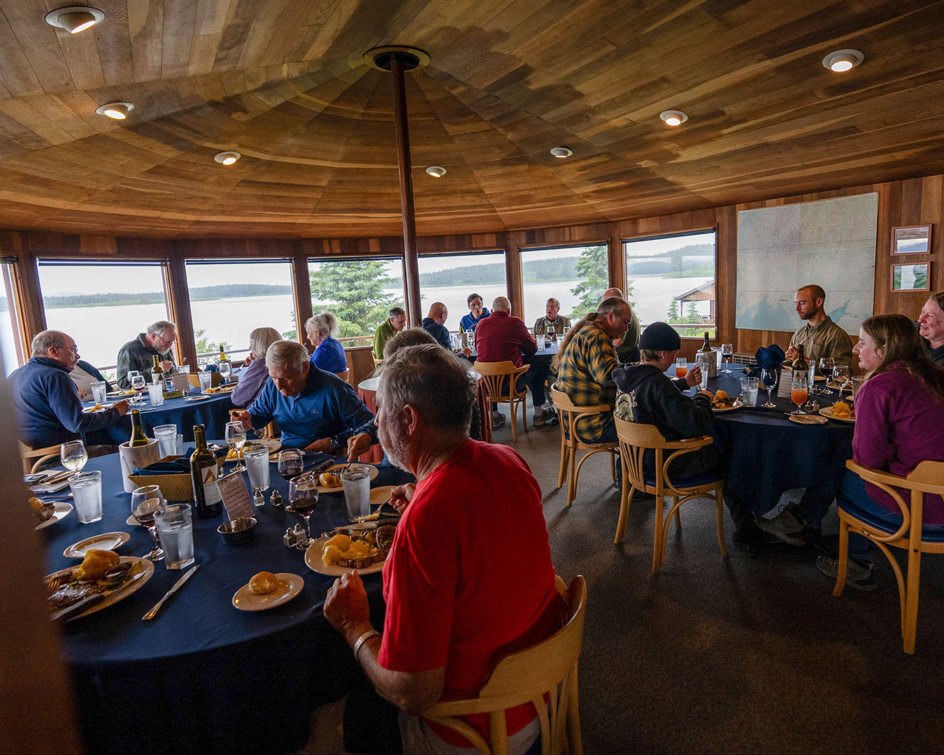 Enjoying Dinner at the Lodge