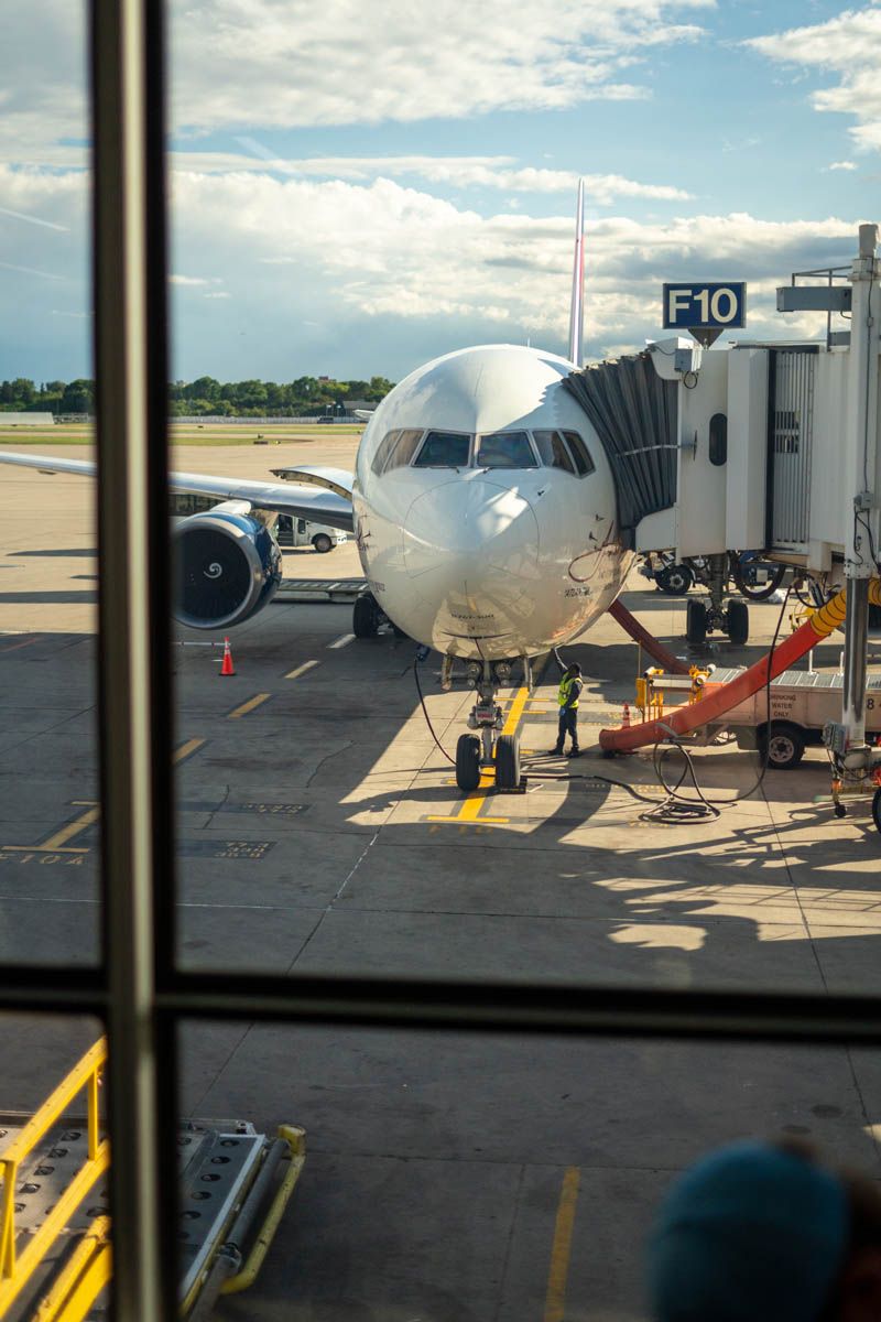 Boarding Alaska Airlines